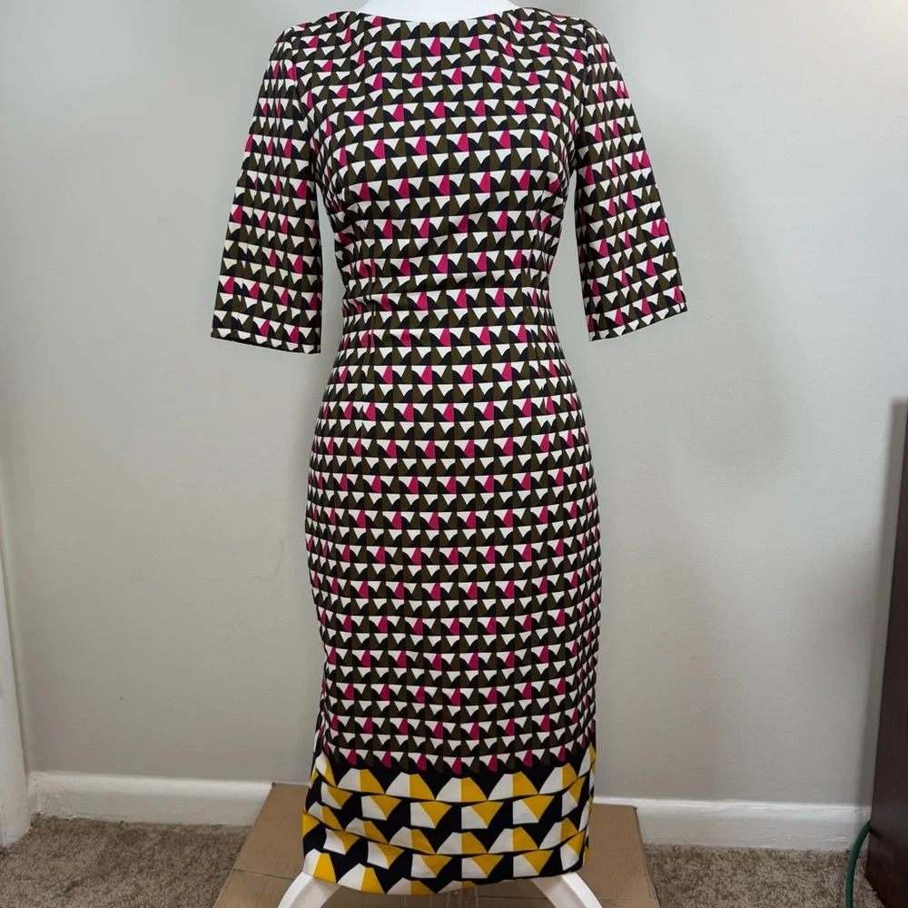 NWOT Hugo Boss Dareika Anthracite Sheath Above The Knee Dress, US 0, Multicolor - Picture 4 of 14